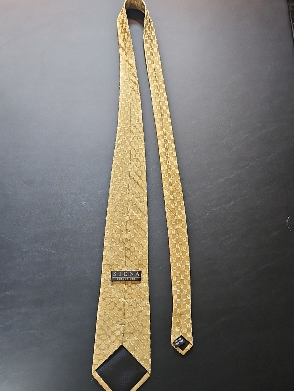 Siena Collezione 100 % Silk Gold Men's Hand Made Neck Tie